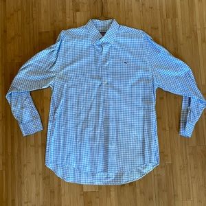 Vineyard Vines Classic Fit Whale Shirt Blue Gingham - Sz L